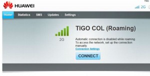 Connection Screen to tiGO through my Huawei Mobile Wi-Fi Device